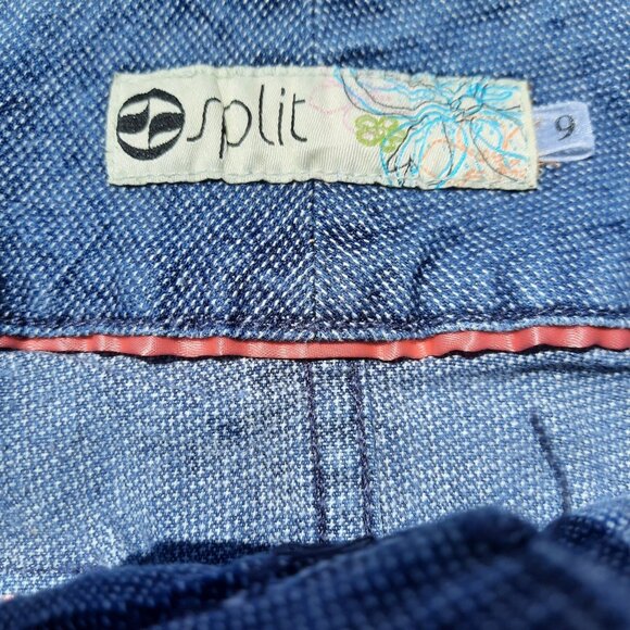 Y2K Micro Mini Denim Skirt Womens Size 9 Low Rise Flap Pockets Wide waistband - Picture 6 of 7